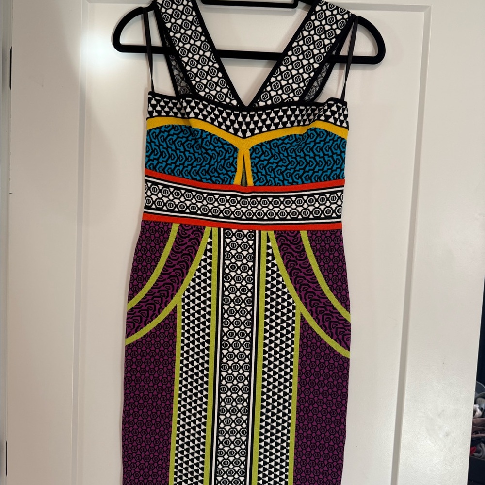 Multicolor Geometric Pattern bandage Dress